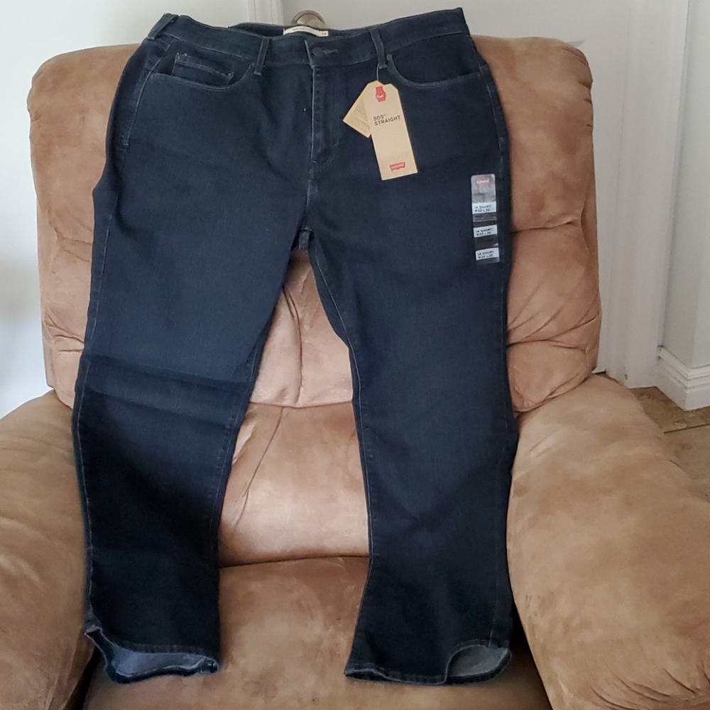 Levis 505 Straight Midrise Denim Jeans 14 Short